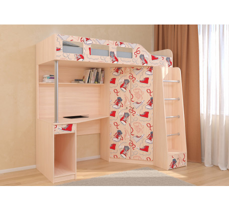 Кровать-чердак для детей от 3 лет Астра-7, спальное место 195х80 см